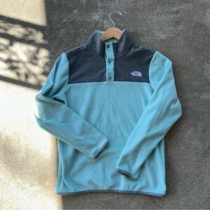 Girls The North Face TKA Glacier Snap Neck Pullover Fleece Sweater Size XL 18